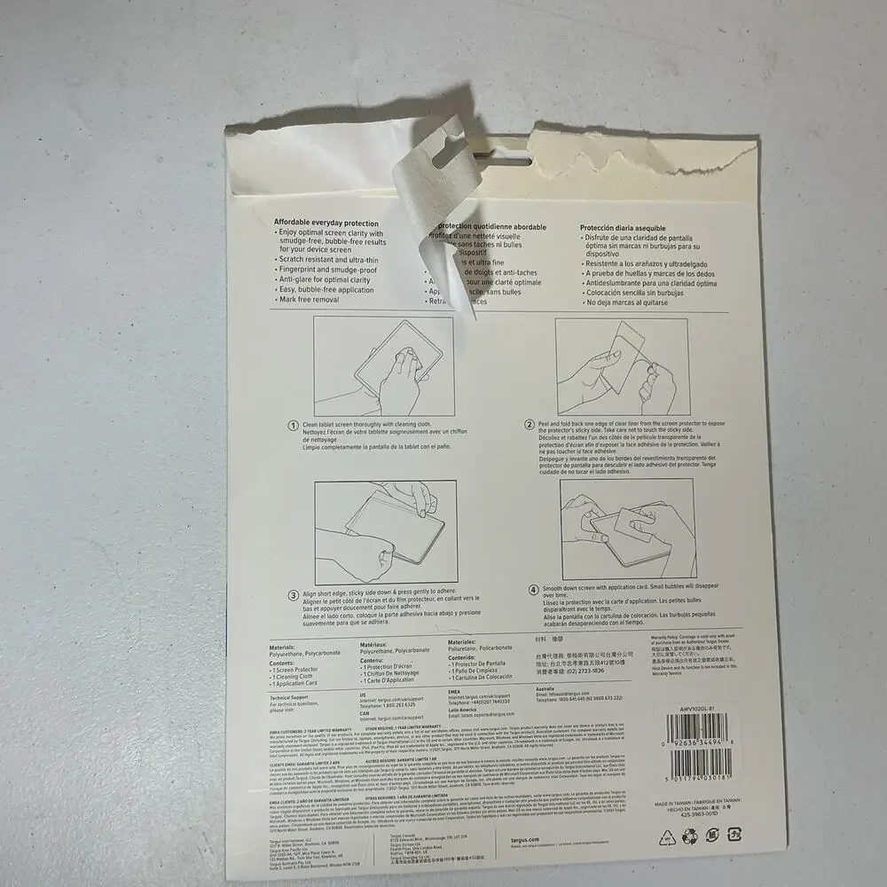 Targus iPad Screen Protector 9,8,7 Generation 10.2”
